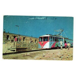 Pikes Peak Cog Railway Summit House Peak Colorado 1954 Postcard Train Station